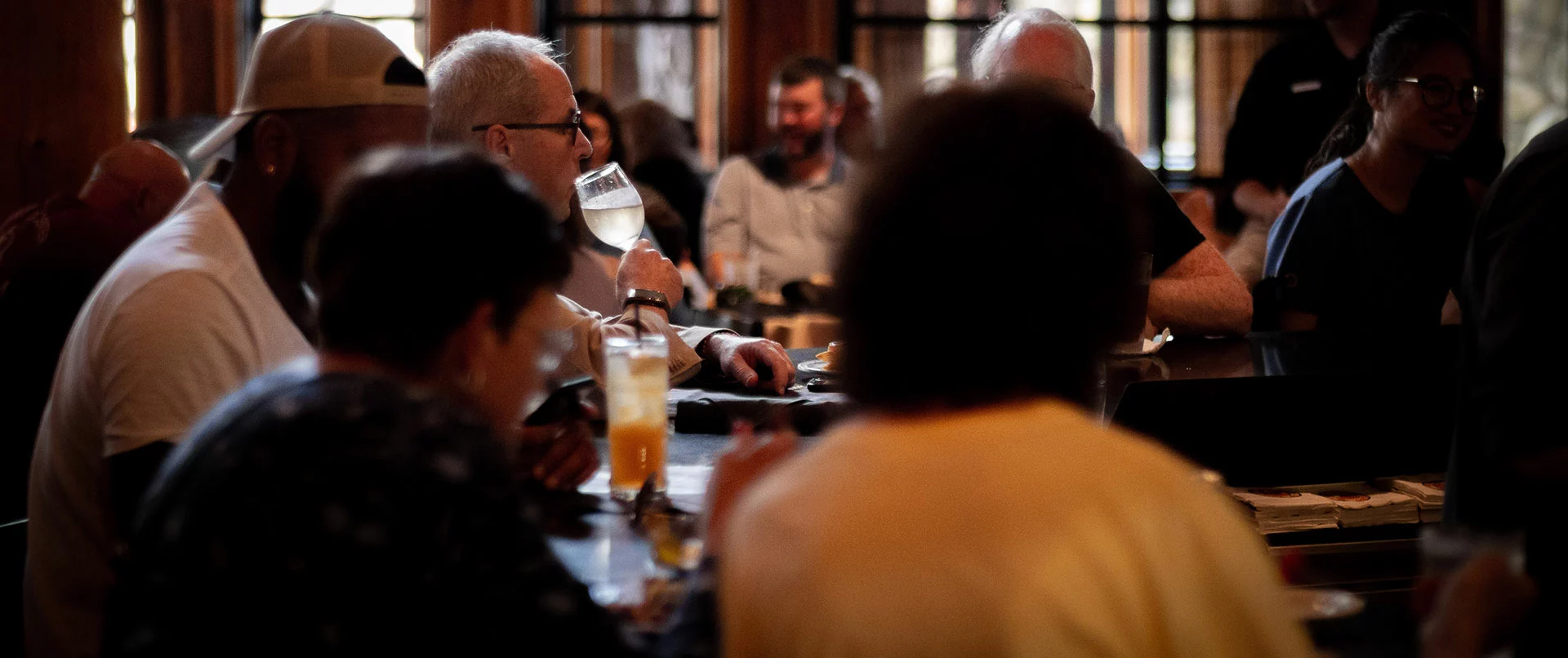 people sitting at tables