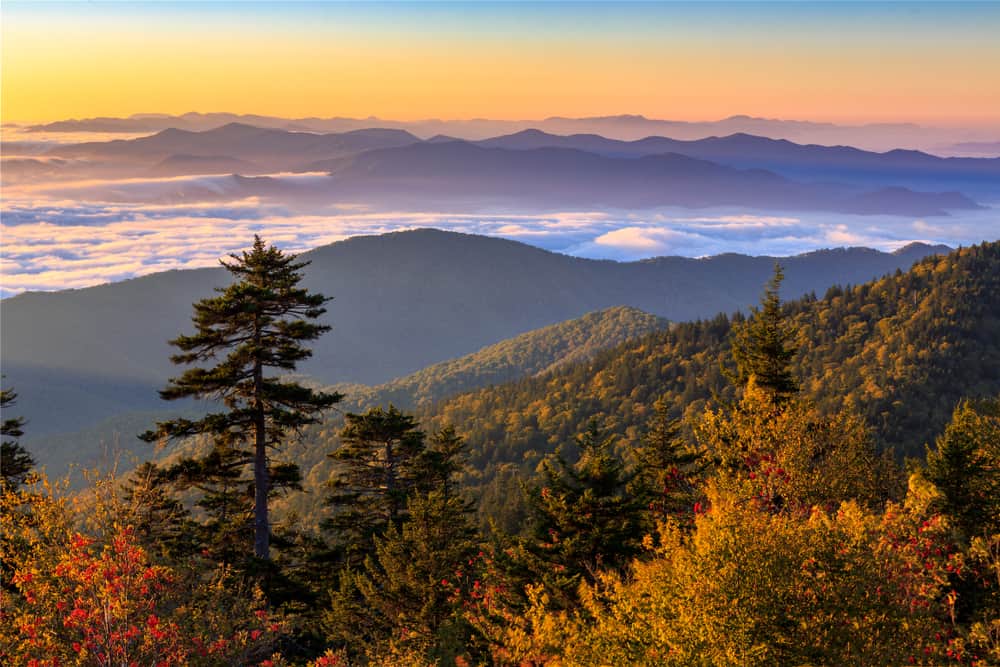fall landscape in the Smoky Mountains